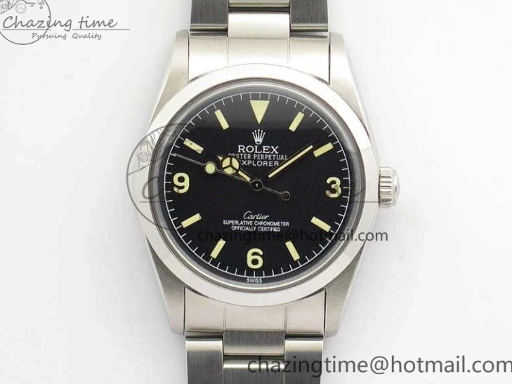 Aaa replica Dial Vintage Black Markers SS 3545 Cartier On Practical Ref.1016 A23J Cream Bracelet Explorer 1103